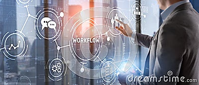 Workflow Repeatability Systematization Buisness Process. Business Technology Internet Stock Photo