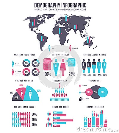 Workflow, teamwork, creative people, population vector business infographic template Vector Illustration