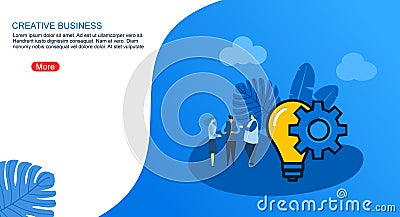 Workflow to create ideas. teamwork on the project. Vector Illustration