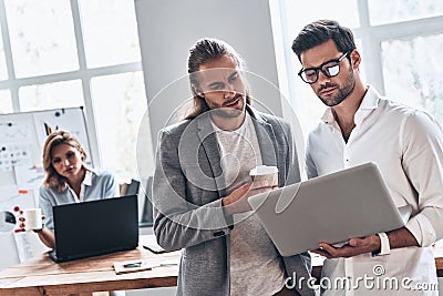 Working as a team. Stock Photo