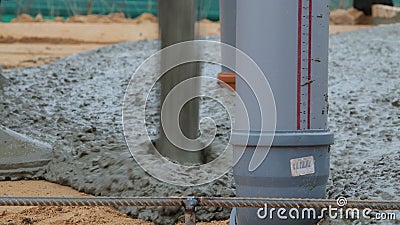 Pouring Concrete Into The Floor Screed On The Ground Stock Video