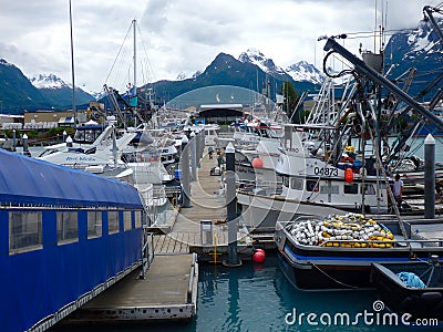 Working boats at the port of valdez Editorial Stock Photo