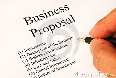 Working on the business proposal Stock Photo