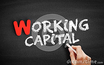 Working Capital text on blackboard Stock Photo