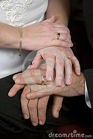 Working Class Wedding Hands Stock Photo