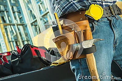 Working Construction Contractor Stock Photo