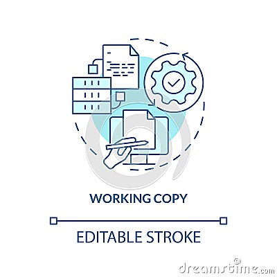 Working copy turquoise concept icon Vector Illustration