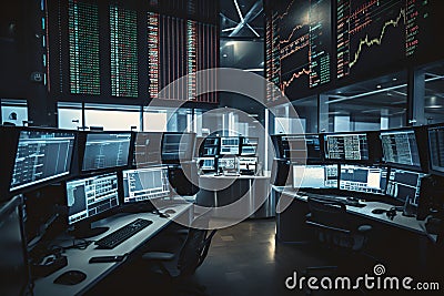 Working Finance Trading Stock Concept with a modern computers Stock Photo