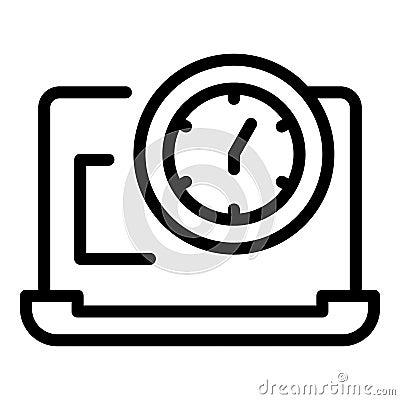 Working hours icon, outline style Vector Illustration