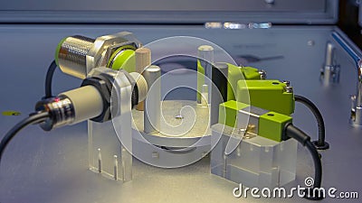 Working industrial factory machine rotation close-up. Stock Photo