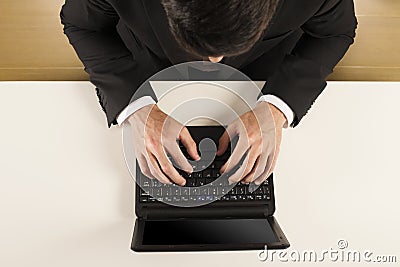 Working with laptop Stock Photo