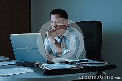 Working late Stock Photo