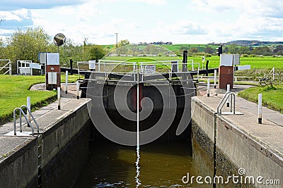 Working lock, River Severn, Tewkesbury, Gloucestershire, UK Stock Photo