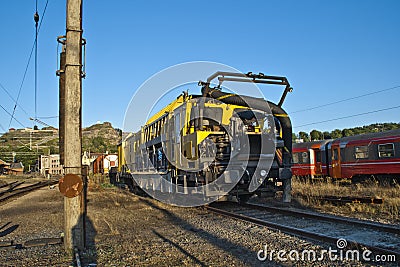 Working locomotive Stock Photo
