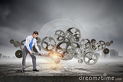 Working mechanism Stock Photo