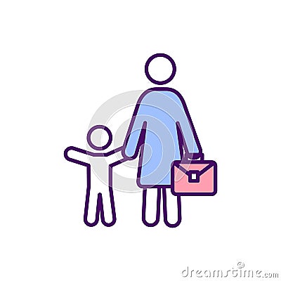 Working mother RGB color icon Vector Illustration