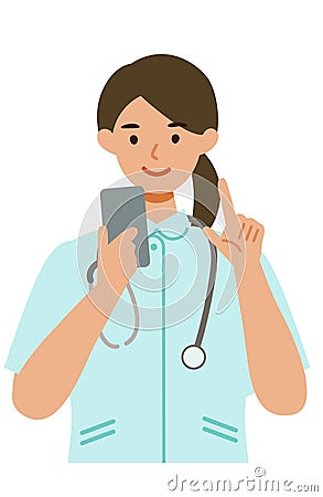 Working nurse Woman. Healthcare conceptWoman cartoon character. People face profiles avatars and icons. Close up image of Woman Vector Illustration