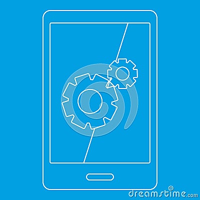 Working phone icon, outline style Vector Illustration