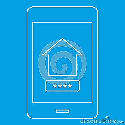 Working phone icon, outline style Vector Illustration