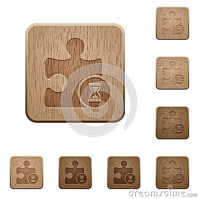 Working plugin wooden buttons Stock Photo