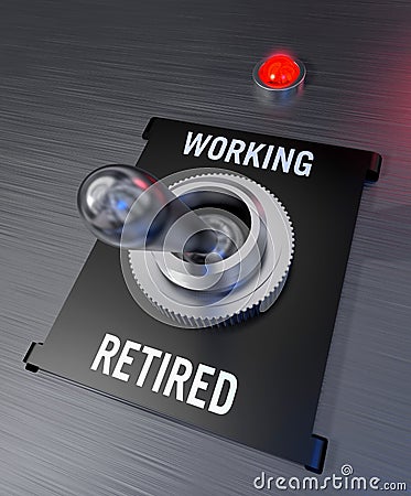 Working or retired Stock Photo