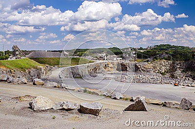 Working rock quarry Stock Photo