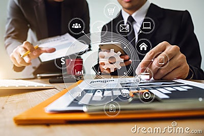 Two business meeting professional investor working together Stock Photo