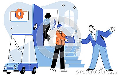 Working together. Clear communication within company fosters culture teamwork and collaboration Cartoon Illustration