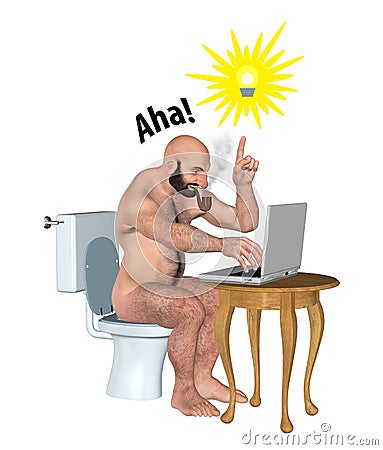 Working In The Toilet Inspired Ideas Illustration Stock Photo