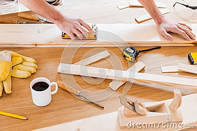 Working tools for carpenter. Stock Photo