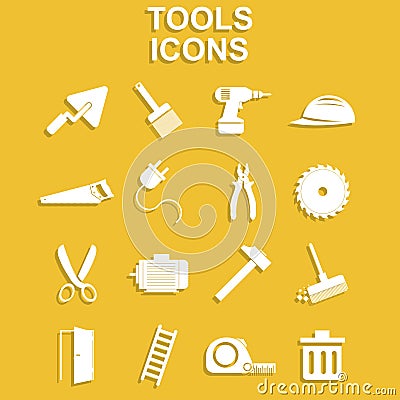 Working tools icon set Vector Illustration