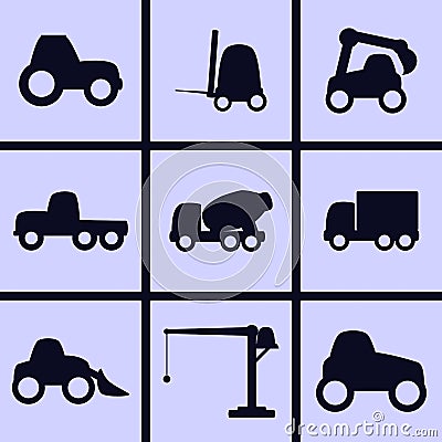 Working transport Icons Stock Photo