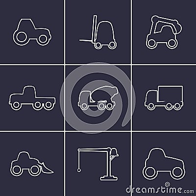 Working transport Icons Vector Illustration