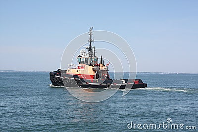 Working Tugboat,In The Ocean Stock Photo