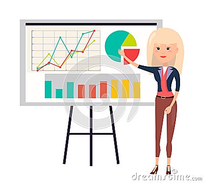 Working Woman Color Poster Vector Illustration Vector Illustration