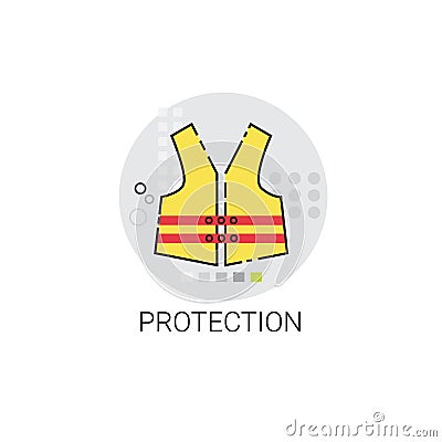 Workman Protection Clothes Building Construction Engineering Icon Vector Illustration