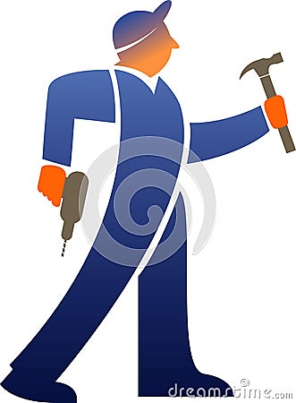 Workman with tools Vector Illustration