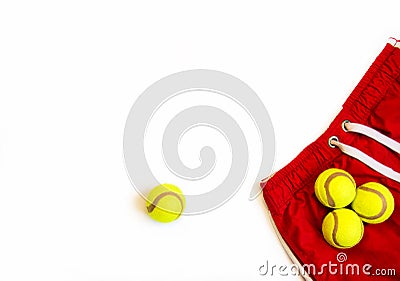 Workout concept. Flat lay shot. Sport objects on white Stock Photo