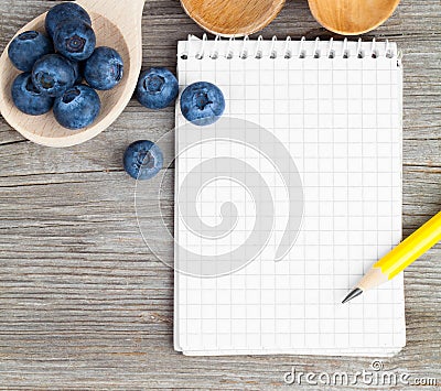 Workout and fitness dieting copy space diary Stock Photo