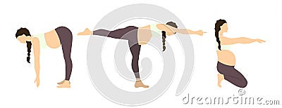 Workout for pregnant. Vector Illustration