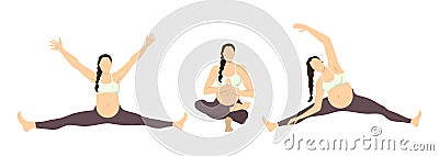 Workout for pregnant. Vector Illustration