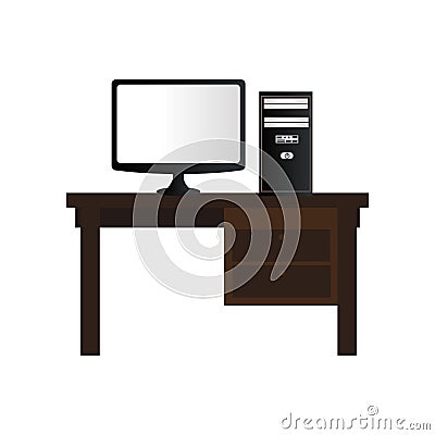 Workplace accesories flat icons Vector Illustration