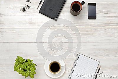 Workplace of architect or contractor with office stuff Stock Photo