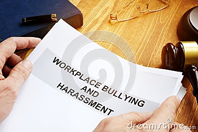 Workplace bullying and harassment claim Stock Photo