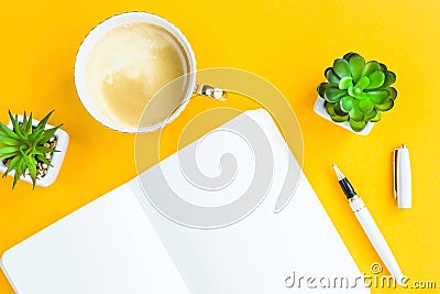 Workplace of freelancer, journalist, writer Stock Photo