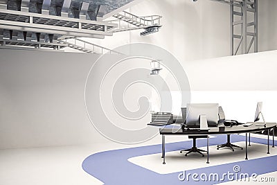 Workplace in futuristic office Stock Photo