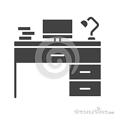 Workplace icon vector image. Vector Illustration