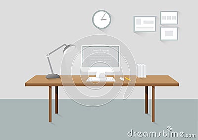 Workplace room creative office design elements flat design Vector Illustration