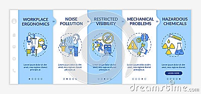 Workplace safety concerns onboarding vector template Vector Illustration