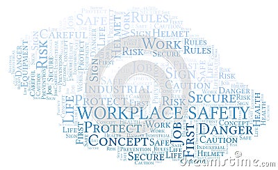 Workplace Safety word cloud. Stock Photo